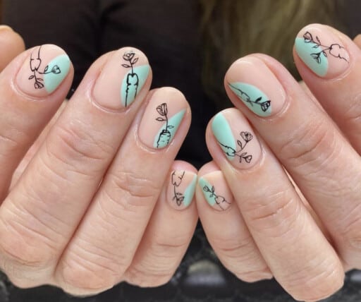 delicate and abstract flower nail art designs: Abstract Floral Design