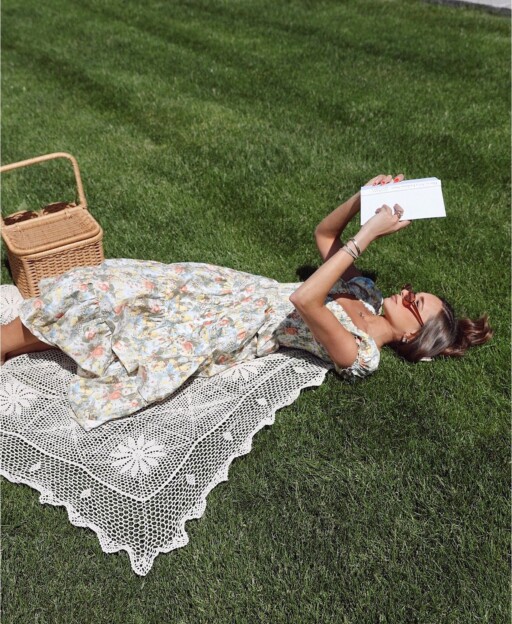 Picnic aesthetic photoshoot ideas: French Dress Picnic