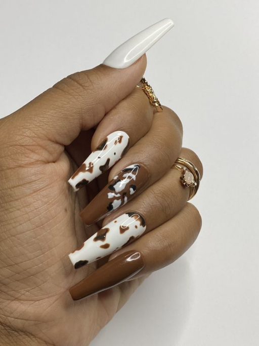 cow print nails inspo｜TikTok Search