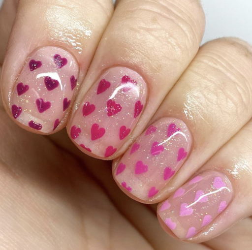 Short nail design ideas for a trendy manicure: Heart Design