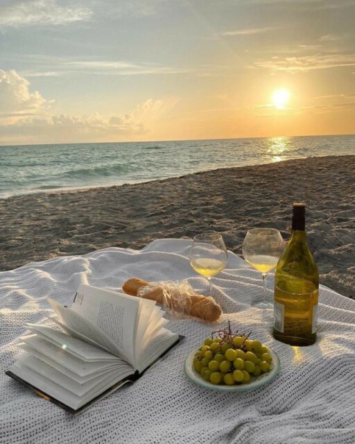 Picnic aesthetic photoshoot ideas: European Beach Picnic