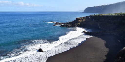 black sand beach