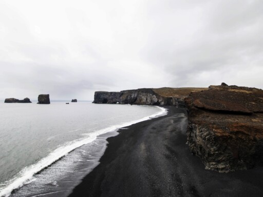 black sand beach