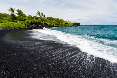 black sand beach