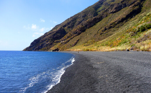 black sand beach