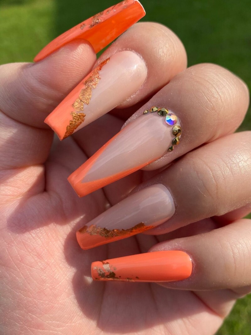 40 Orange Nails And Orange Nail Designs