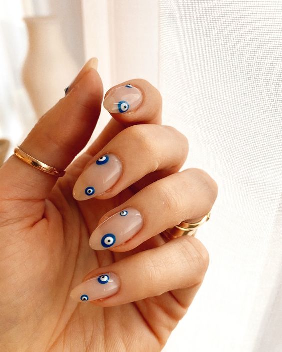 45 Sleek Evil Eye Nails That Will Reverse Your Karma