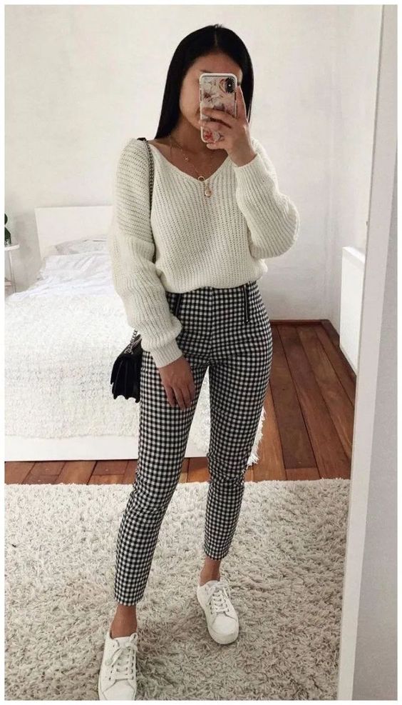 Plaid pants outlet women outfits