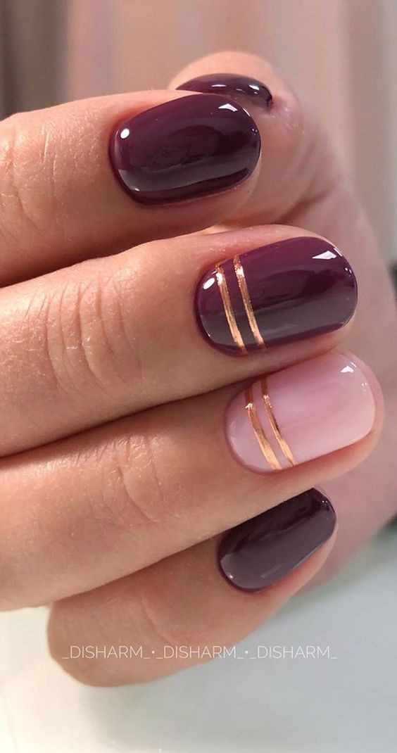 Matte and Glossy Burgundy French Tip Nail Design | Matte nails design,  French tip nail designs, Burgundy nails