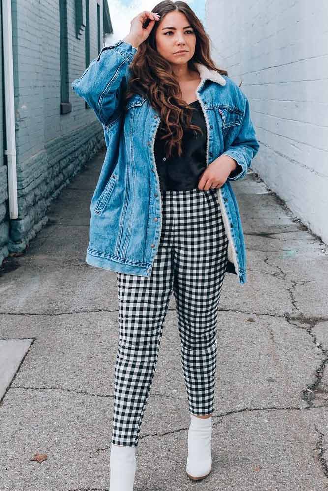 Plaid pants outfit clearance ideas