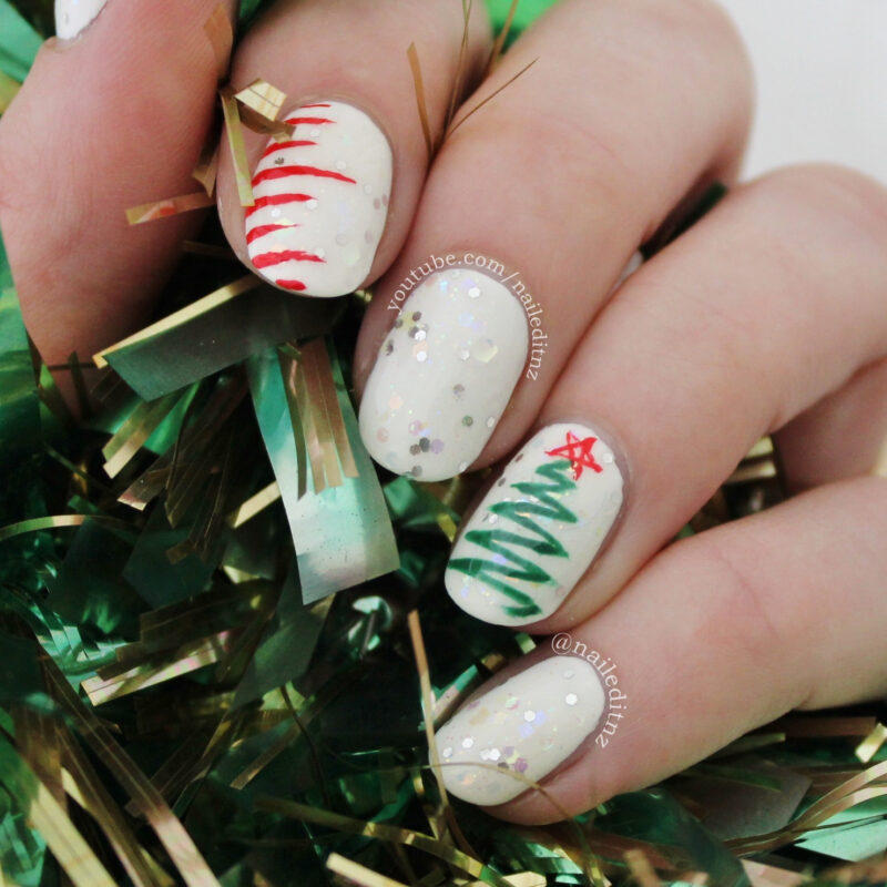 Christmas tree nails | Christmas tree nail art | Christmas tree nail designs | Christmas tree nail ideas