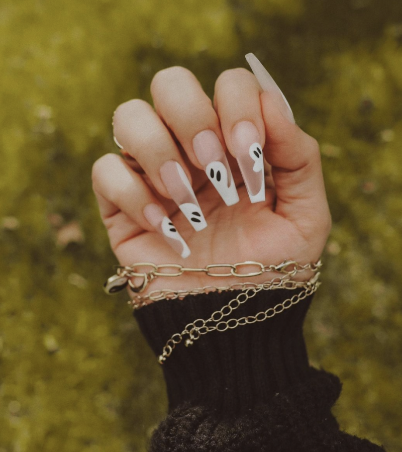 Ghost nails and ghost nail designs