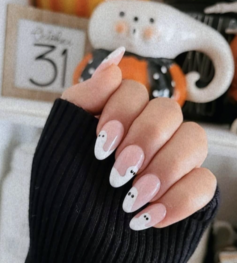 50 Spooky Ghost Nails For Halloween Chasing Daisies