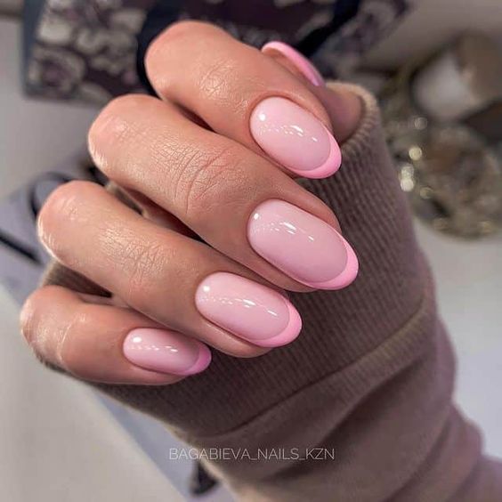 light pink french nails