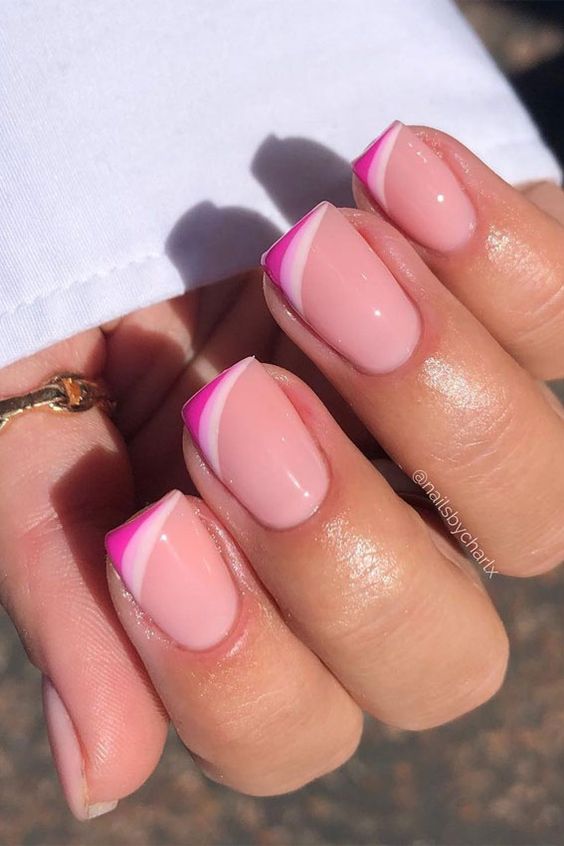 Pink deals tip nails