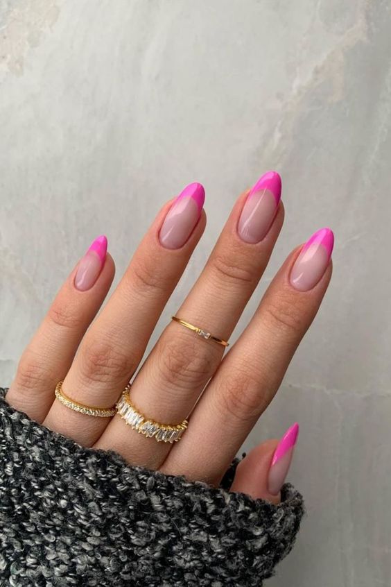 pink tip nails