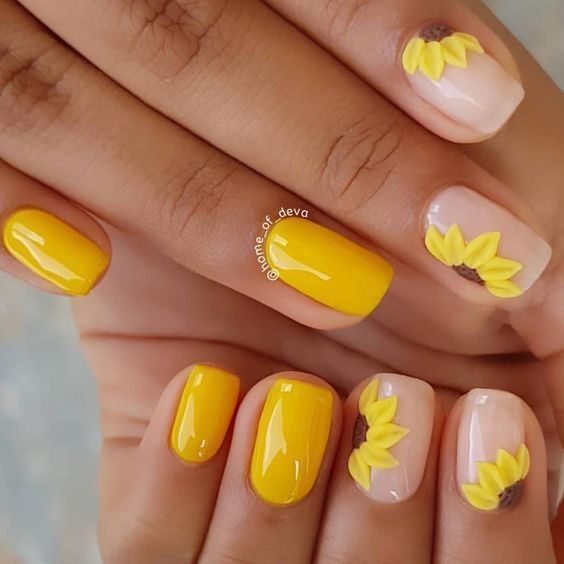 Sunflower Nail Designs Brighten Up Your Look with these Creative Nail