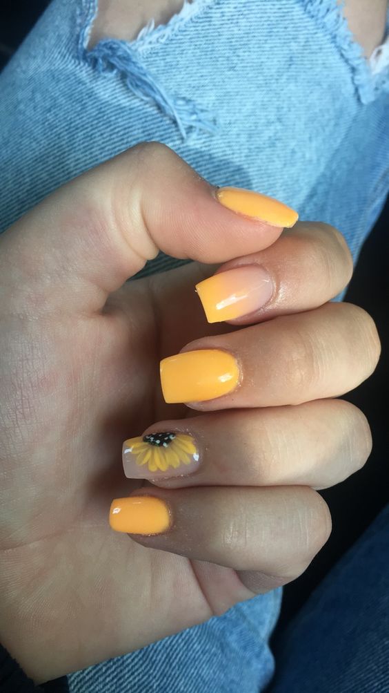 The best sunflower nails & sunflower nail designs