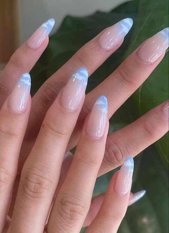 blue and white nails, white and blue nails, blue nails, white nails