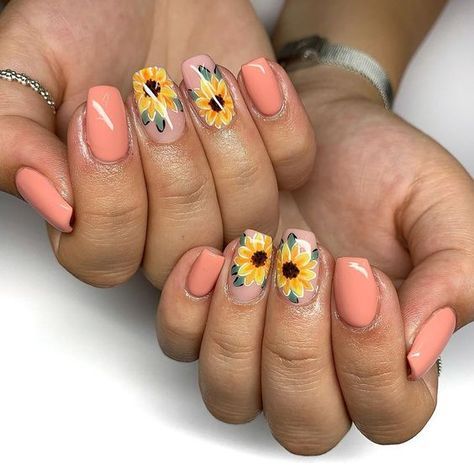 The best sunflower nails & sunflower nail designs