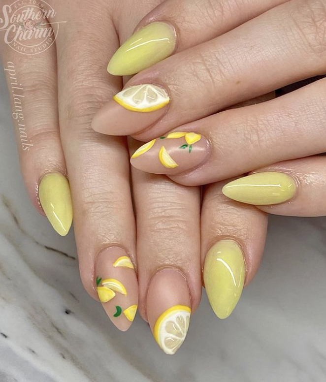 This Summer's Hottest Trend 30+ Lemon Nails To Copy