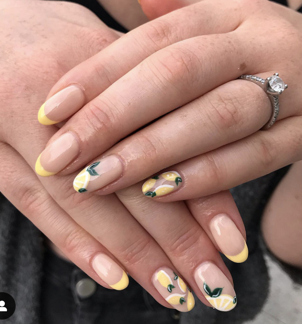 The hottest lemon nails and lemon nail designs for this summer (fruit nails)