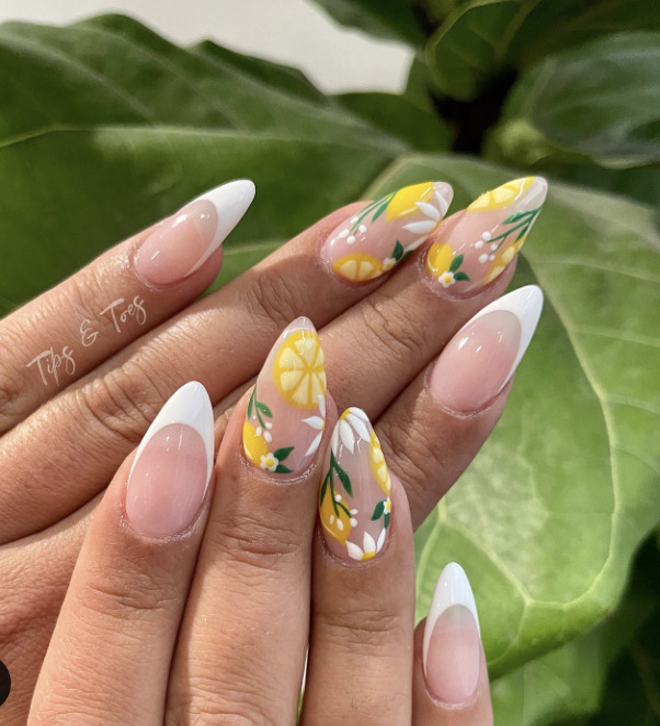 The hottest lemon nails and lemon nail designs for this summer (fruit nails)