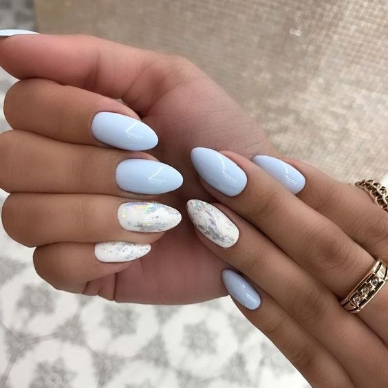 blue and white nails, white and blue nails, blue nails, white nails