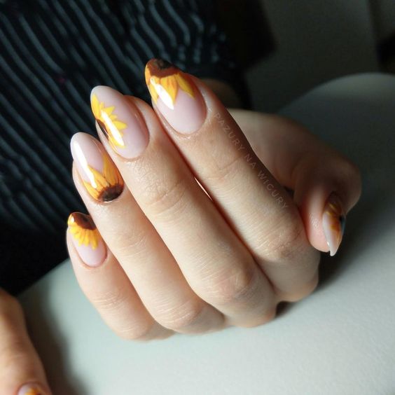 The best sunflower nails & sunflower nail designs