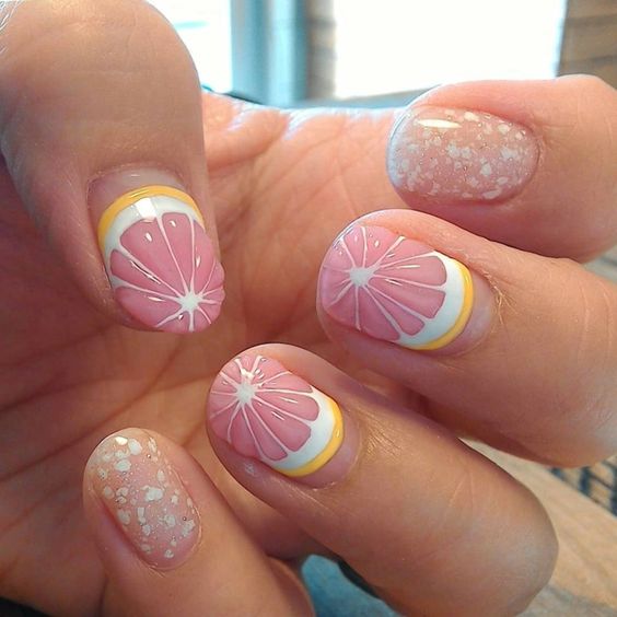 The hottest lemon nails and lemon nail designs for this summer (fruit nails)