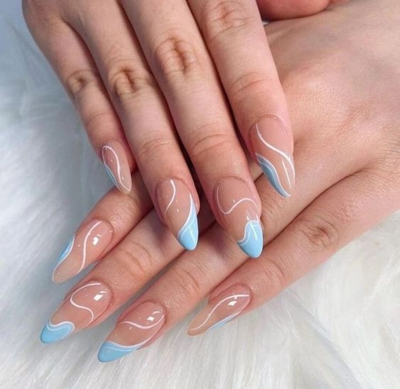 The top blue nails and blue nail ideas including light blue nails, blue acrylic nails, blue nail designs, blue nail art, trendy blue nails, royal blue nails, and short blue nails