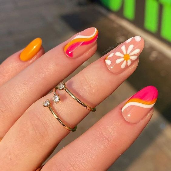 Tropical nails | Hawaiian nails and Hawaiian nail designs | 