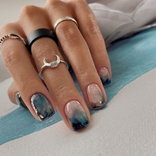 The top blue nails and blue nail ideas including light blue nails, blue acrylic nails, blue nail designs, blue nail art, trendy blue nails, royal blue nails, and short blue nails