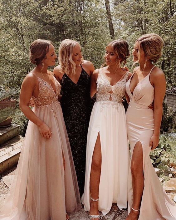 The coolest prom poses to copy for this prom season, including prom poses for couples, prom poses for friends, and solo prom poses for photos/pictures