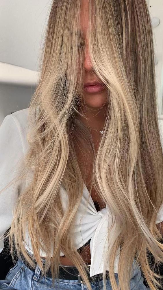 Dirty blonde hair clearance with highlights straight