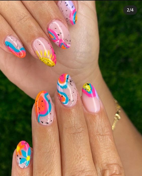 The best bright nails, bright nail ideas, bright nail colors, and bright nail designs for neon nails