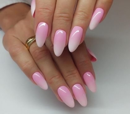 Pink ombre nails including white and pink ombre nails, pink ombre acrylic nails, and pink ombre nail designs