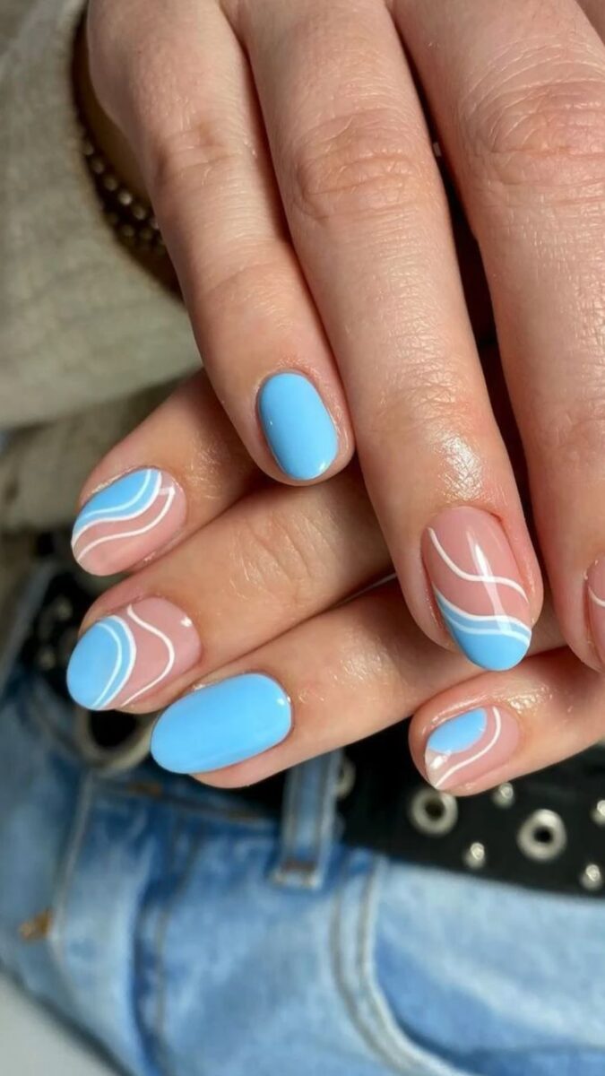 The top blue nails and blue nail ideas including light blue nails, blue acrylic nails, blue nail designs, blue nail art, trendy blue nails, royal blue nails, and short blue nails