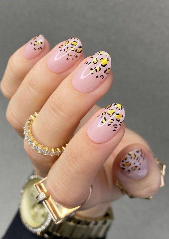 colorful cheetah nail designs