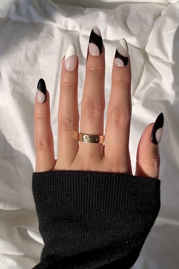 The top black and white nails, black and white nail designs, black and white nails acrylic, black and white nail art, and more black and white nail ideas