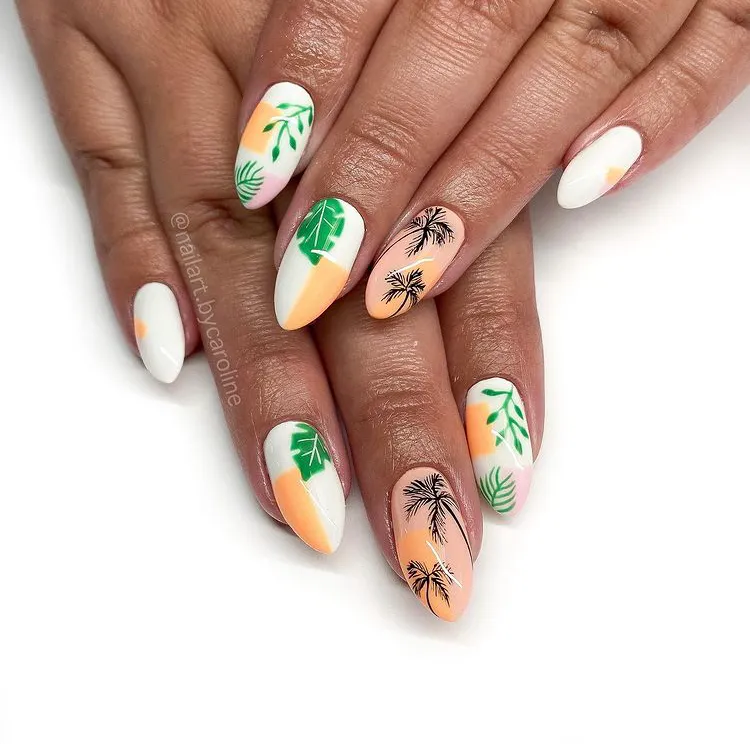 Tropical nails | Hawaiian nails and Hawaiian nail designs | 