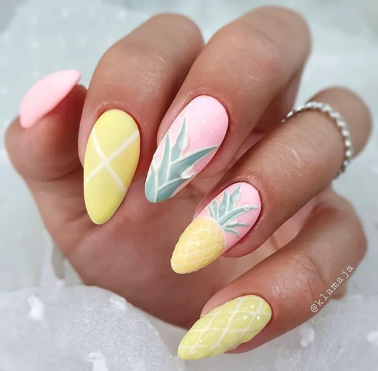 Tropical nails | Hawaiian nails and Hawaiian nail designs