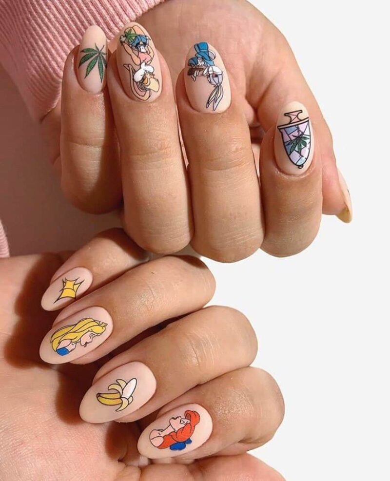 Disney nails and Disney nail designs including simple Disney nails