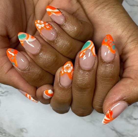 Tropical nails | Hawaiian nails and Hawaiian nail designs