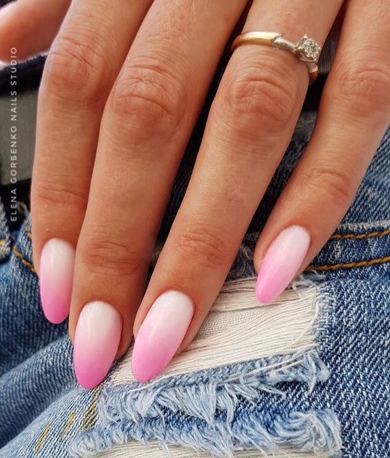 Pink ombre nails including white and pink ombre nails, pink ombre acrylic nails, and pink ombre nail designs