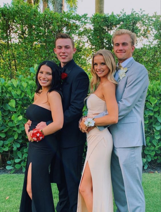 The coolest prom poses to copy for this prom season, including prom poses for couples, prom poses for friends, and solo prom poses for photos/pictures