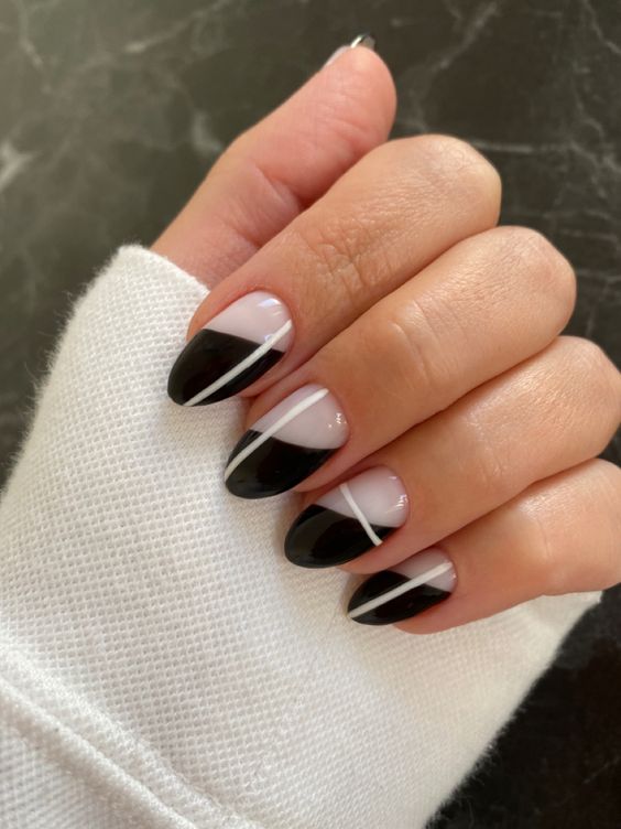 55 Black And White Nails That Are Super Popular Right Now