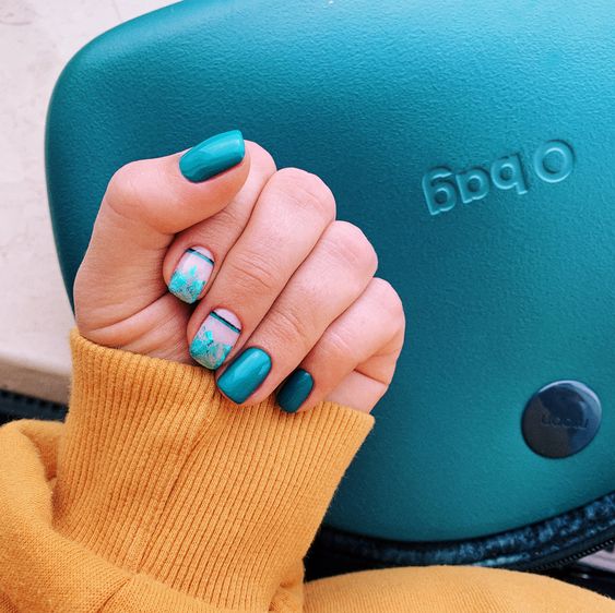 The top turquoise nails and teal nails right now