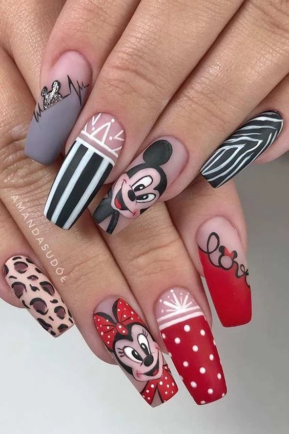 Disney nails and Disney nail designs including simple Disney nails