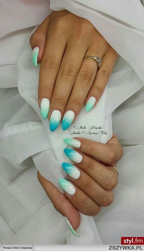 The top turquoise nails and teal nails right now